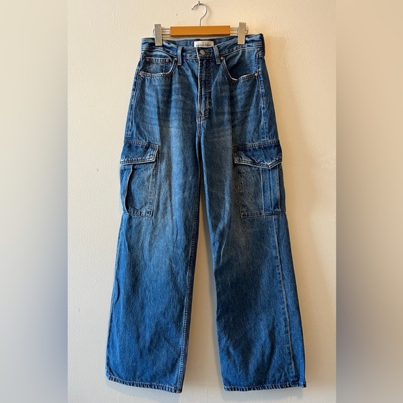 Aritzia Denim Forum The Farrah Hi-rise Cargo Jeans Size 29 In Kiss N Tell Bleu - Picture 7 of 14